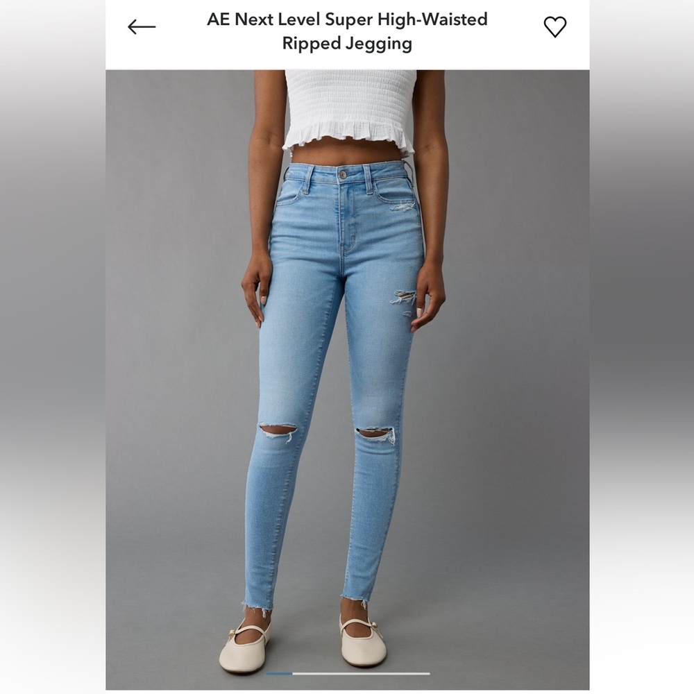 American Eagle Outfitters Women's Distressed Blue Skinny Jeans